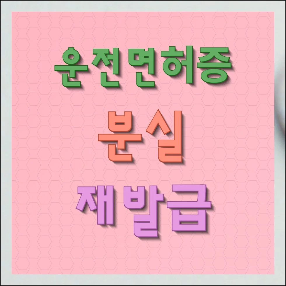 운전면허증 분실 재발급 처리 방법