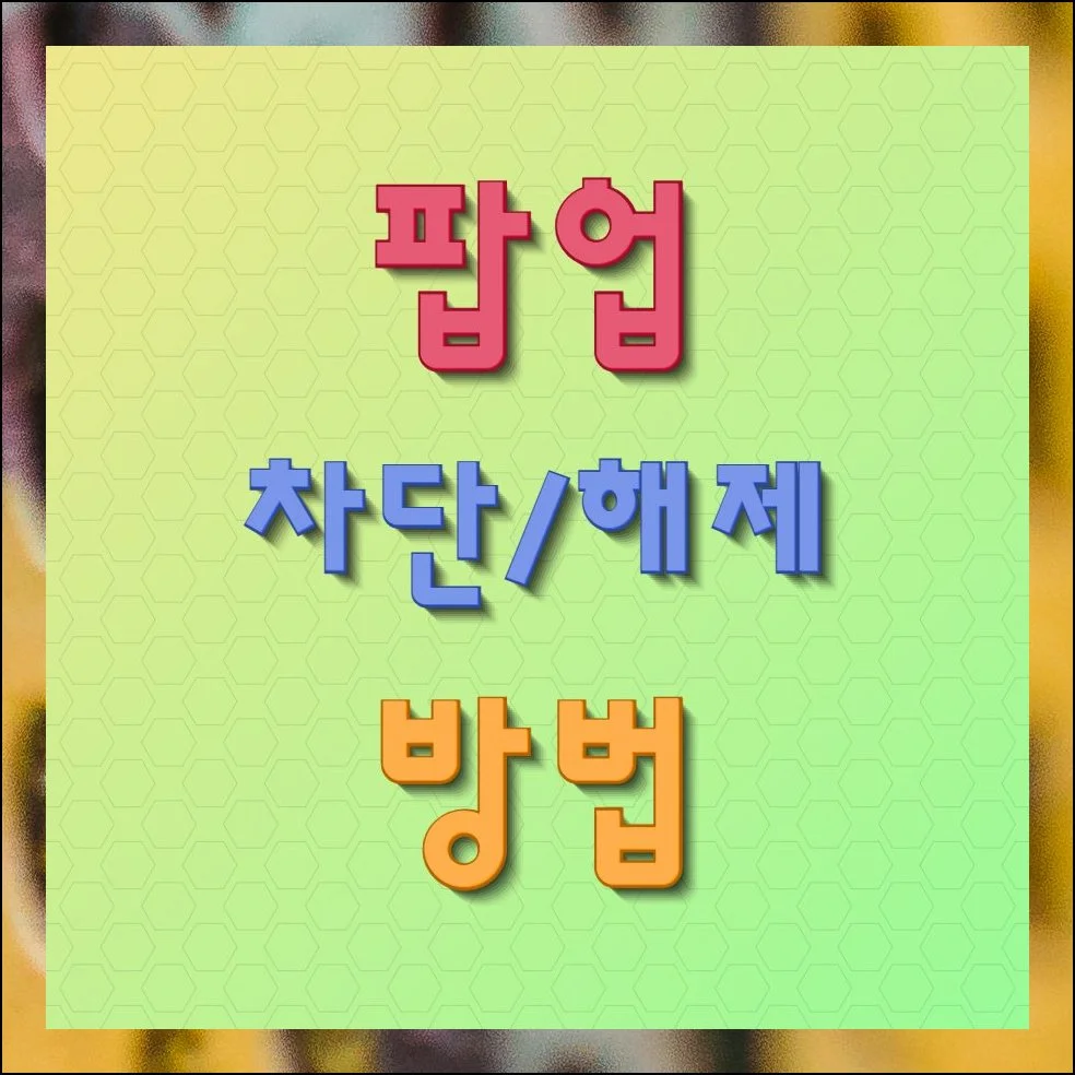 팝업 차단 해제 방법 모음