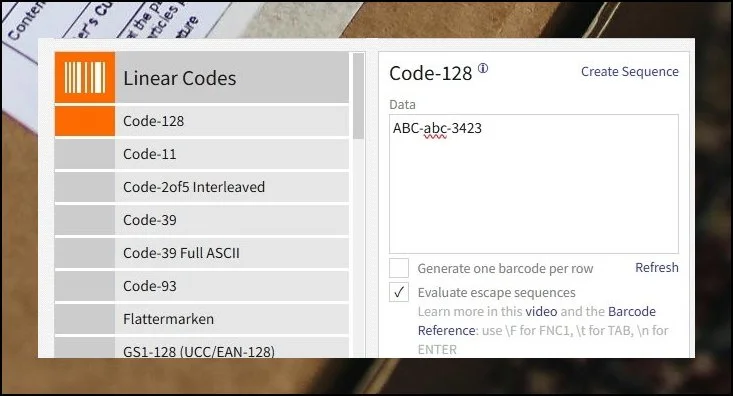 용도에 맞게 골라보기 | 페이지에 접속하면 다양한 바코드 유형이 나열되어 있어요.