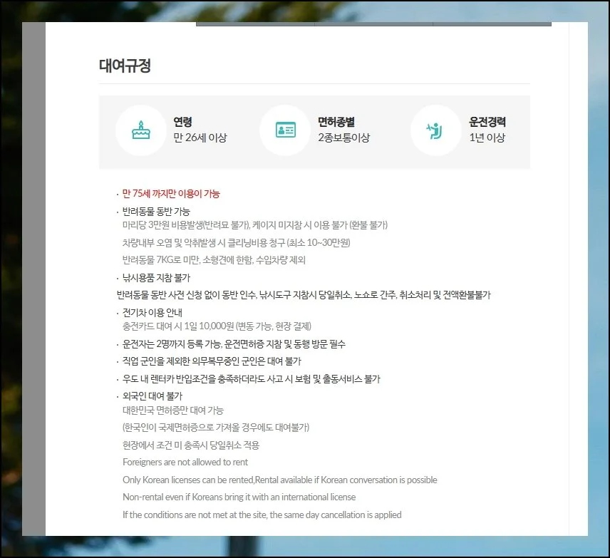 상세 페이지는 꼭 확인하기 | 눈길이 가는 렌트카를 선택하면 구체적인 안내 화면으로 전환돼요.